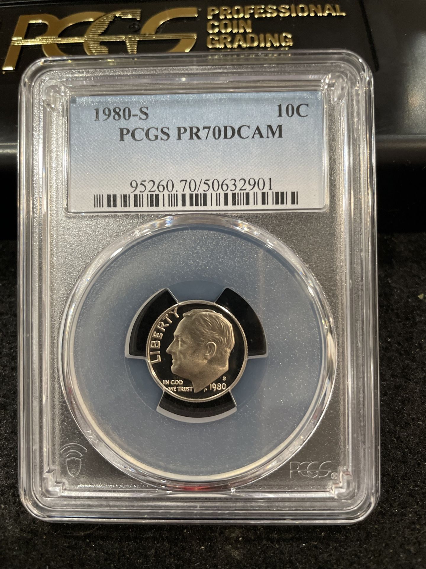 1980 S Gem Proof Perfect Graded Roosevelt Dime Graded at PR70 T-13