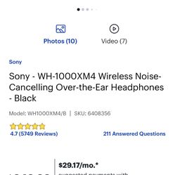 Sony Headphone WH-1000 XM4