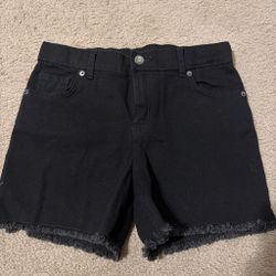 Girls XL distressed black shorts