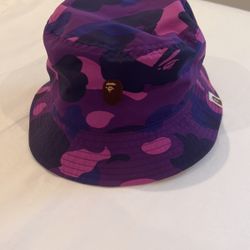 Purple camo bape bucket hat