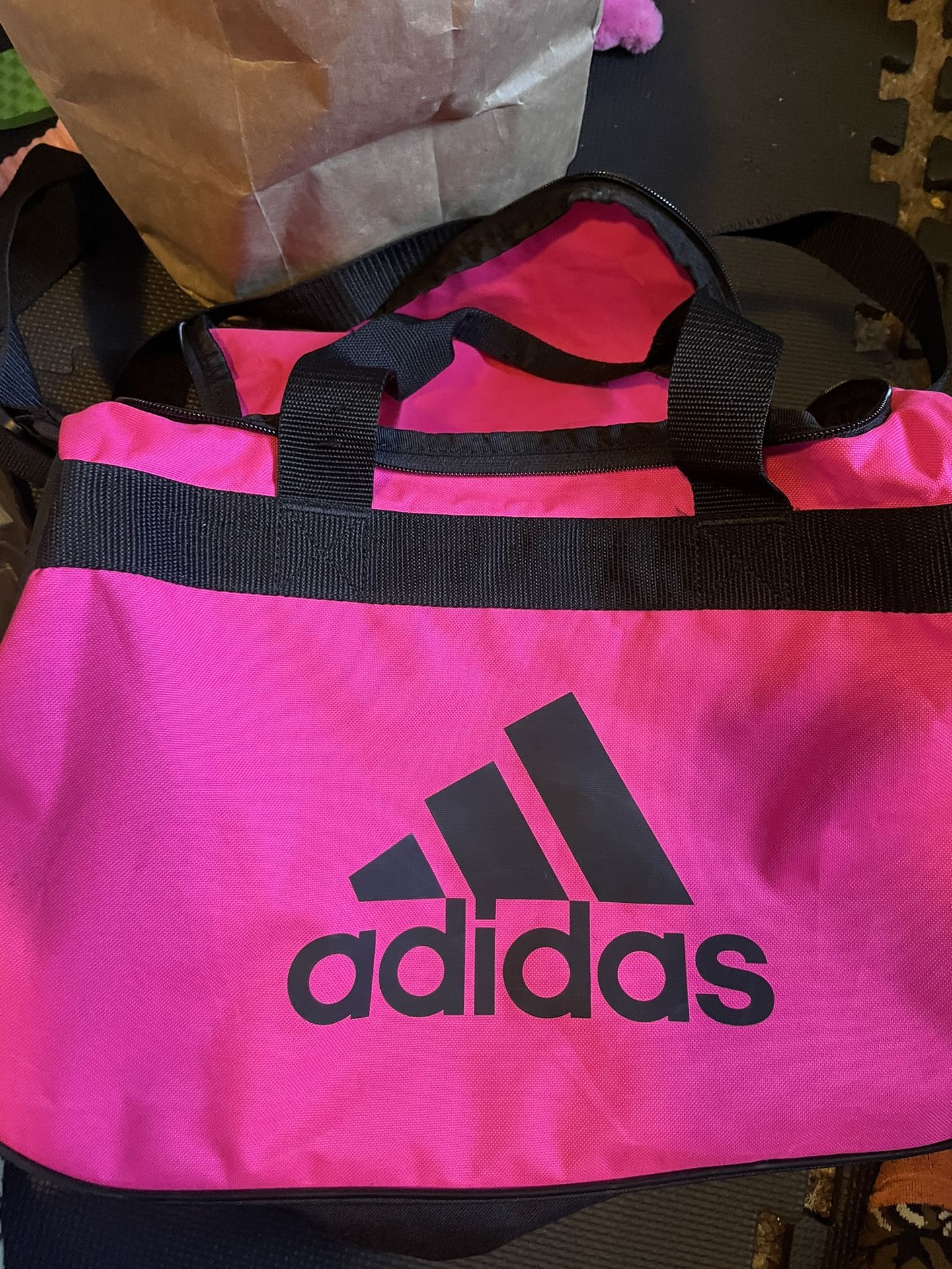 adidas pink duffle new