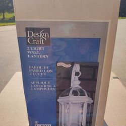 2 Design Craft Solid Brass White 2 Light Outdoor Wall Lantern
