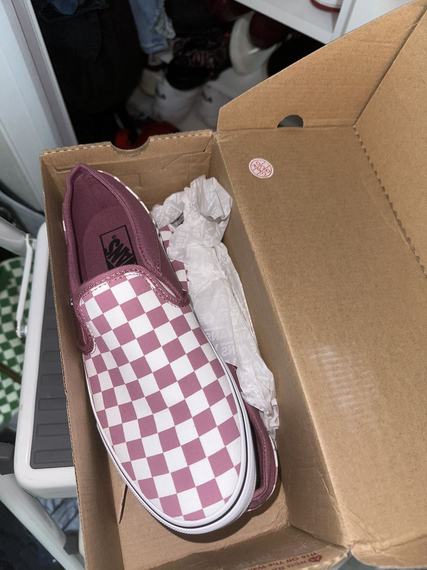 Pink Checkered Vans  Size 9 Women Brand New