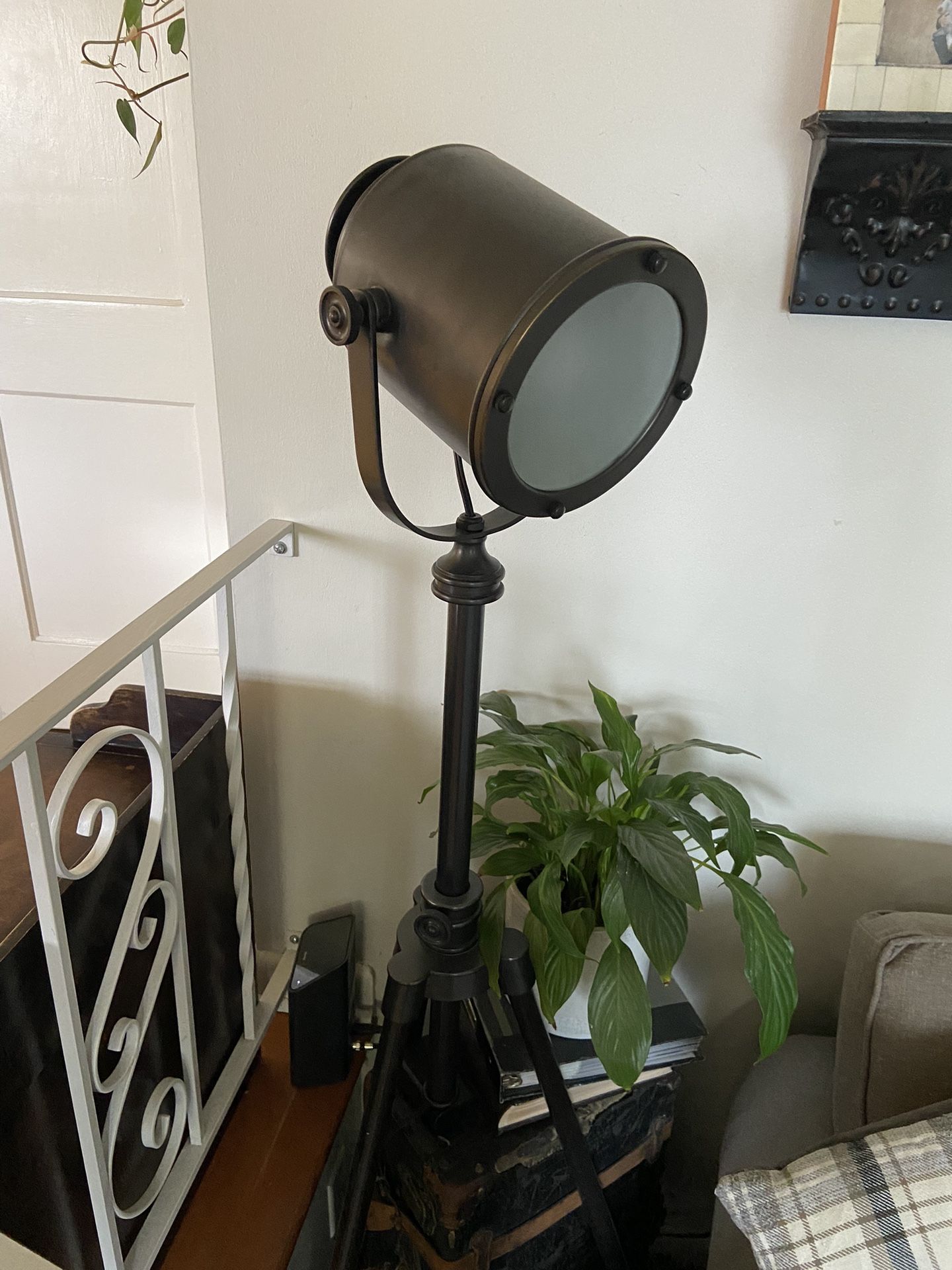 Pottery Barn Photographer's Adjustable Tripod Metal Floor Lamp