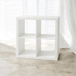 White Wood Grain 4 Cube Shelf