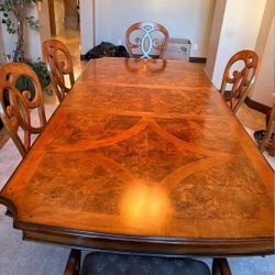 Large Thomasville Dining Set 8 Chairs With Leaf