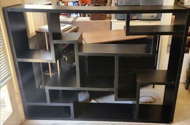 Thick Geometric Wood Bookcase/Display Shelf