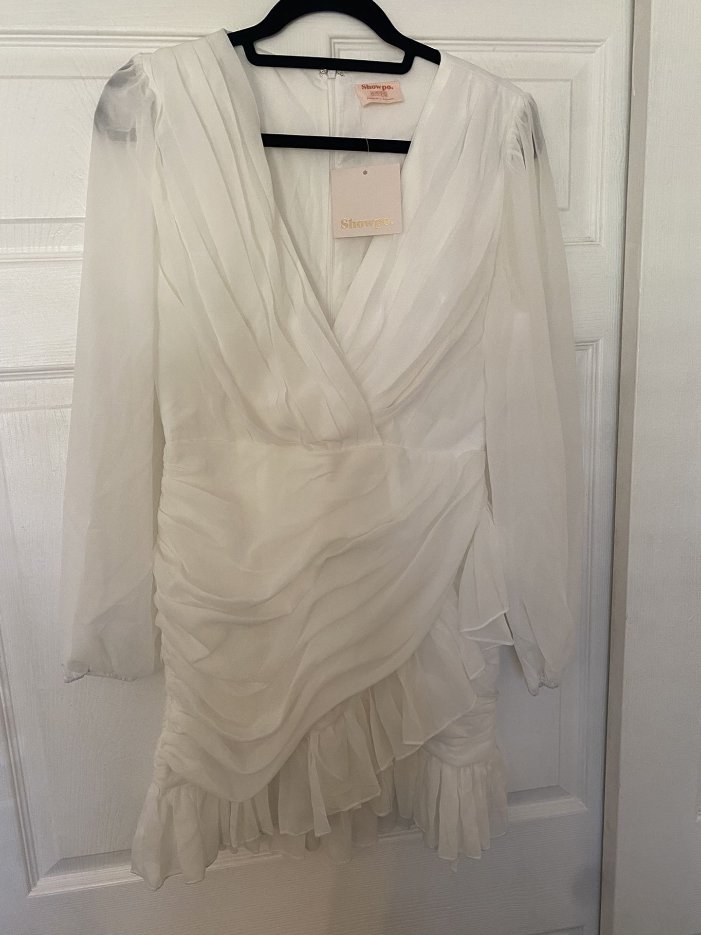 White Ruffle Dress Size 8