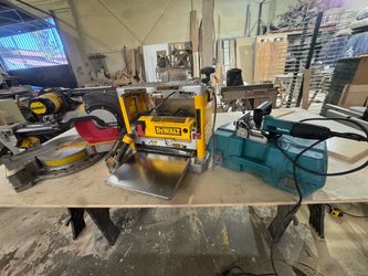 Dewalt 12" chop saw,18 gun, Dewalt planer, biscuit joiner makita