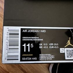 Air Jordan 1 Mid - Obsidian 