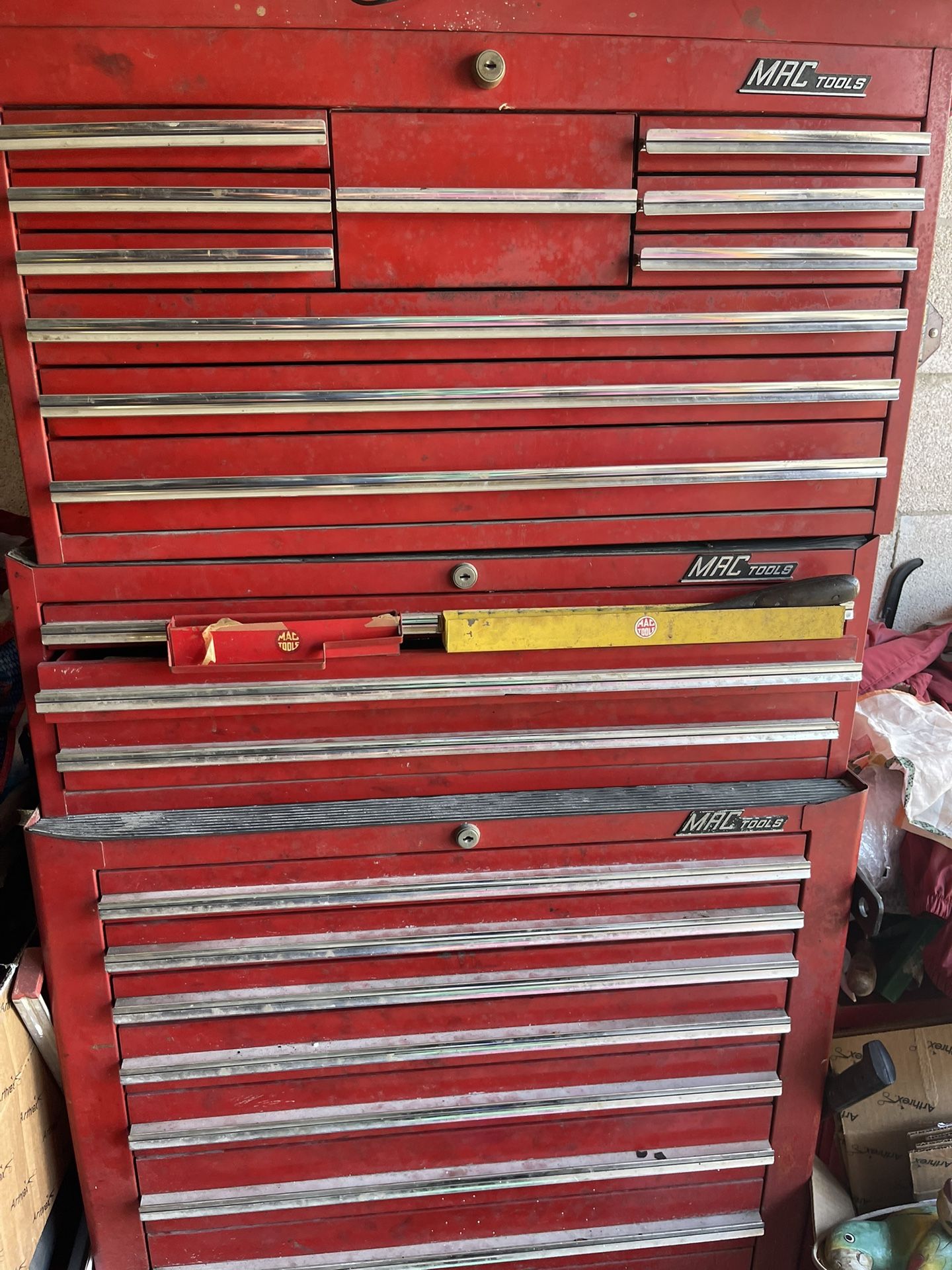 Vintage Three Level Red Mac Industrial Tool Box