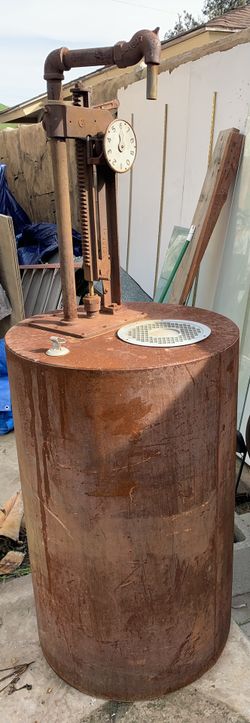 1920’s Vintage Clock Faced Oil Barrel 