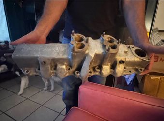 Vintage Eddie Edmunds Dual Carburetor Intake Manifold