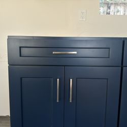Blue Shaker Kitchen Cabinets