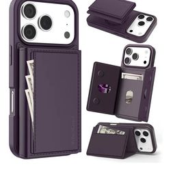 VelvetCovel iPhone 17 Pro Max Case Wallet Dark Purple