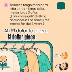 Children's clothing for sale in good condition—one dollar per piece.