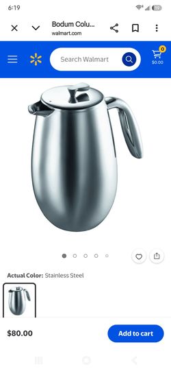 Bodum 34 oz Columbia Thermal French Press Coffee Maker, Insulated Double Wall Stainless Steel, Chrome