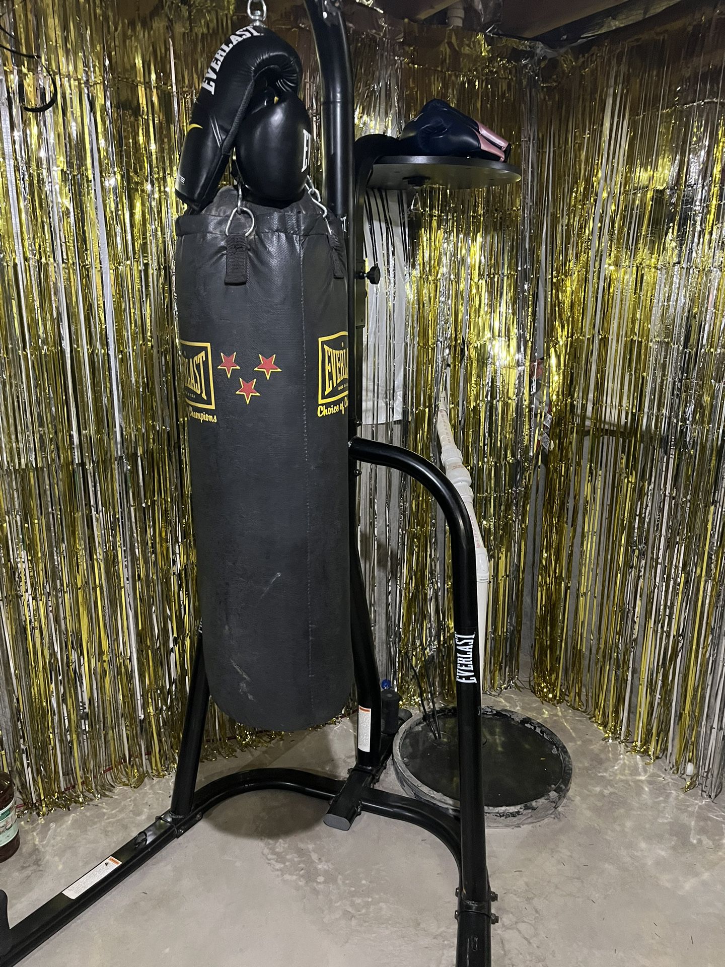 Everlast Dual Stand, With heavy bag and Two sets of gloves. 