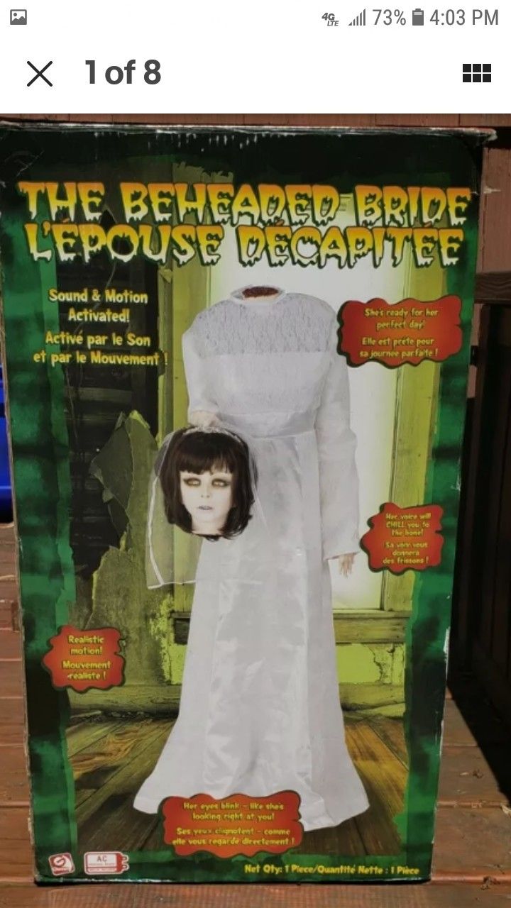 Gemmy Life Size Animated (Beheaded Headless Bride) Halloween Decor Prop - Brand New