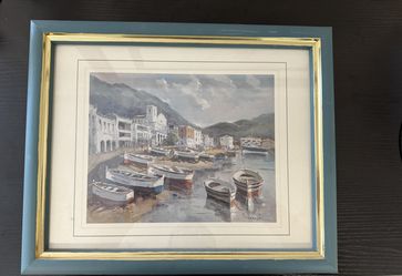 Vintage pueblo pesquero