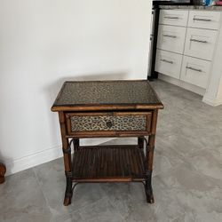 Bamboo Wood End Table