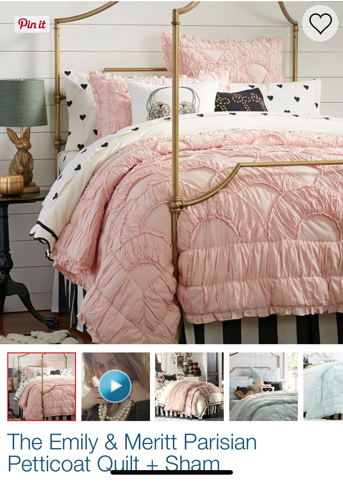 PBteen pink queen/full size quilt and 2 shams
