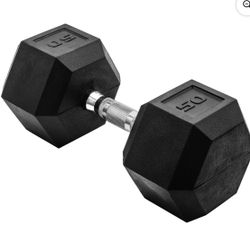 Brand New Pair Of 50 Pound Hex Dumbbells