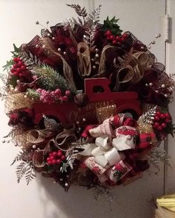 Red Truck Christmas Wreath