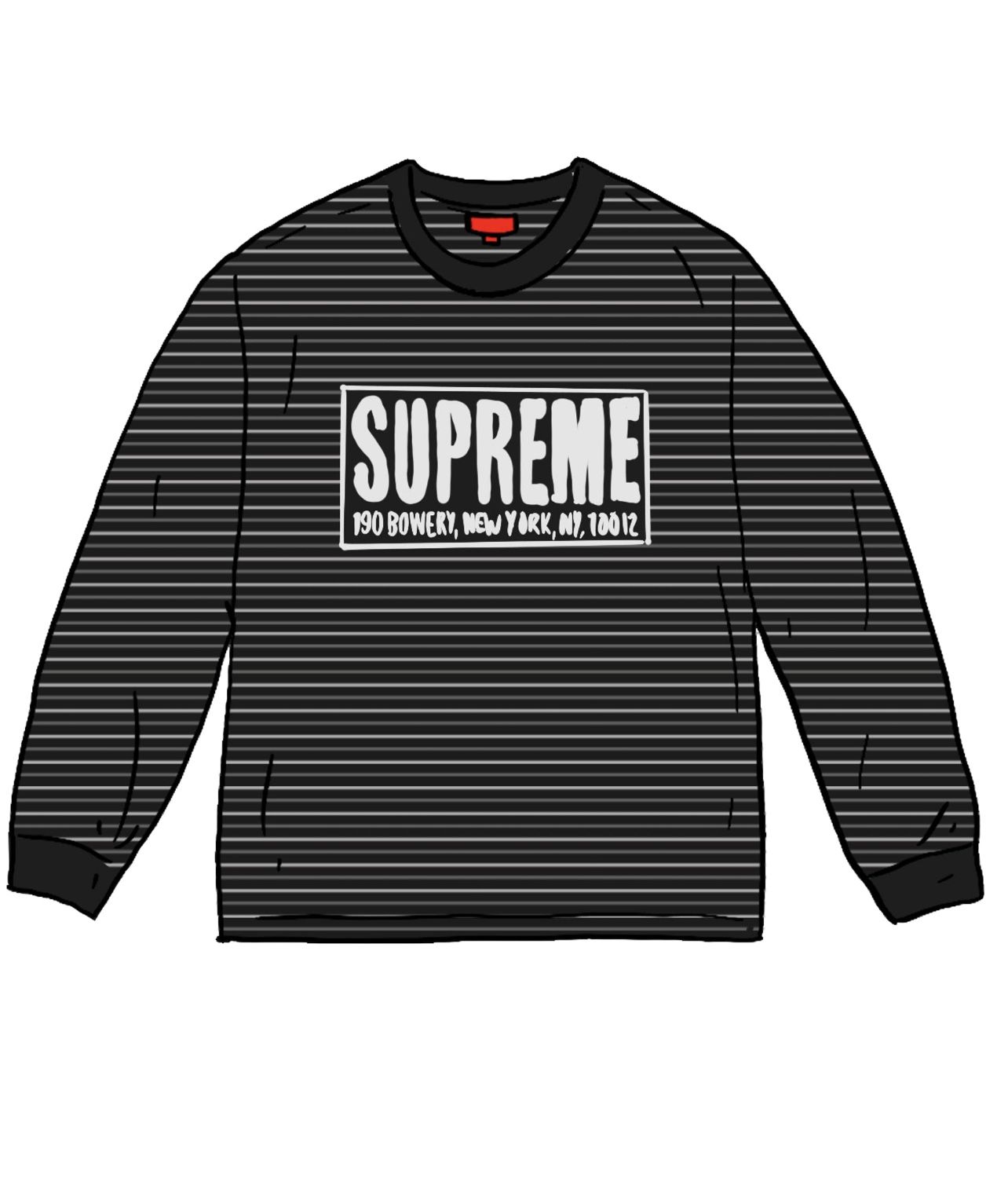 Supreme Thin Stripe L/S Top “Black”(SS21)(M)