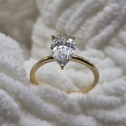 1.5 Carat Pear Lab Diamond Solitaire Ring - Certified 