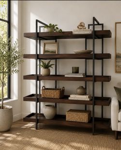 Industrial 5-Shelf Bookcase / Display Shelf - Ashley Furniture Starmore 76" Bookcase
