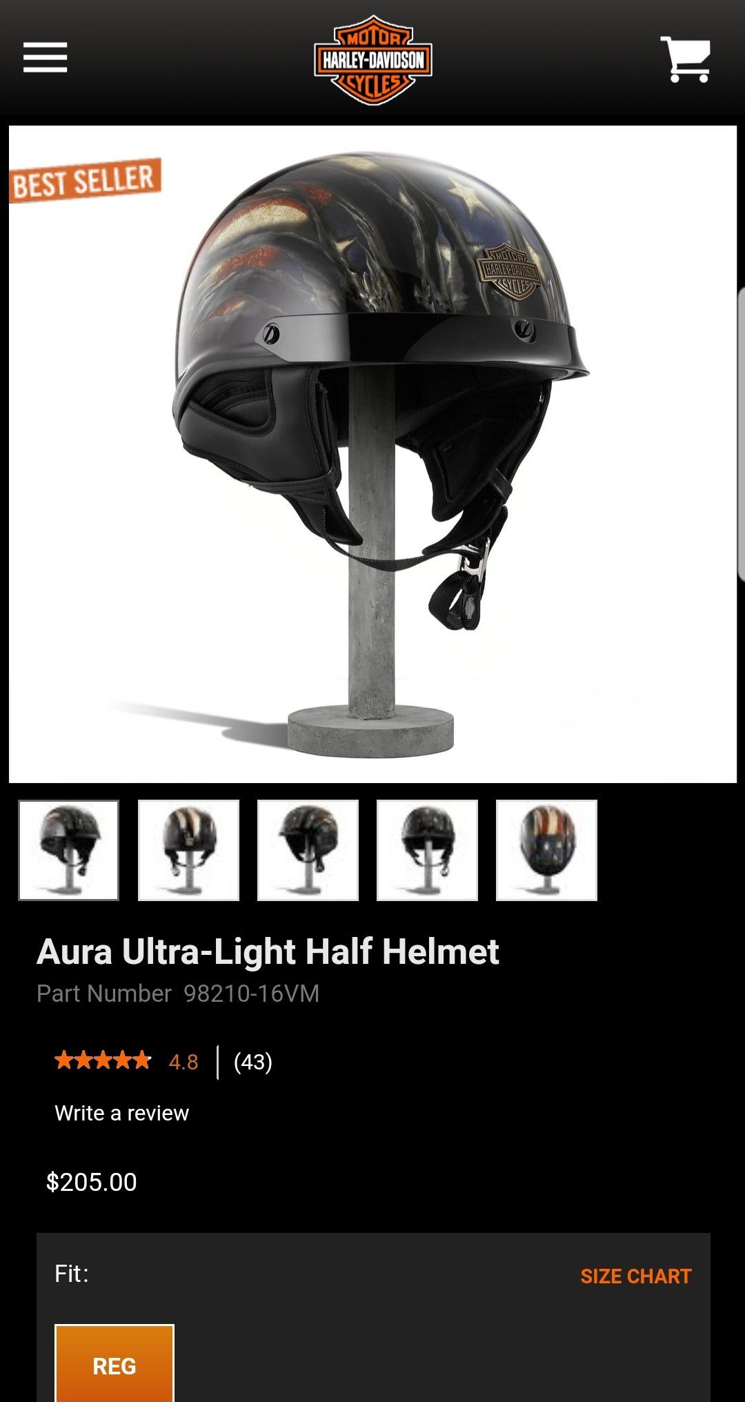 Harley Davidson Ultra Light Half Helmet