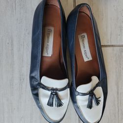 Etienne Aigner Blue And White Loafers