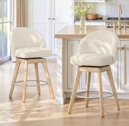 26” 360° Swivel Counter Stools – Set of 2
