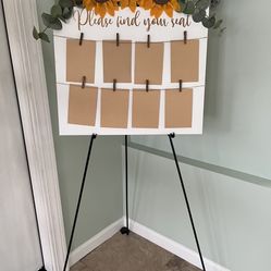 Sunflower Seating Chart Sign  and Wedding Cake Topper 