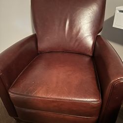 Pottery Barn Irving Roll Arm Leather Manual & Power Recliner