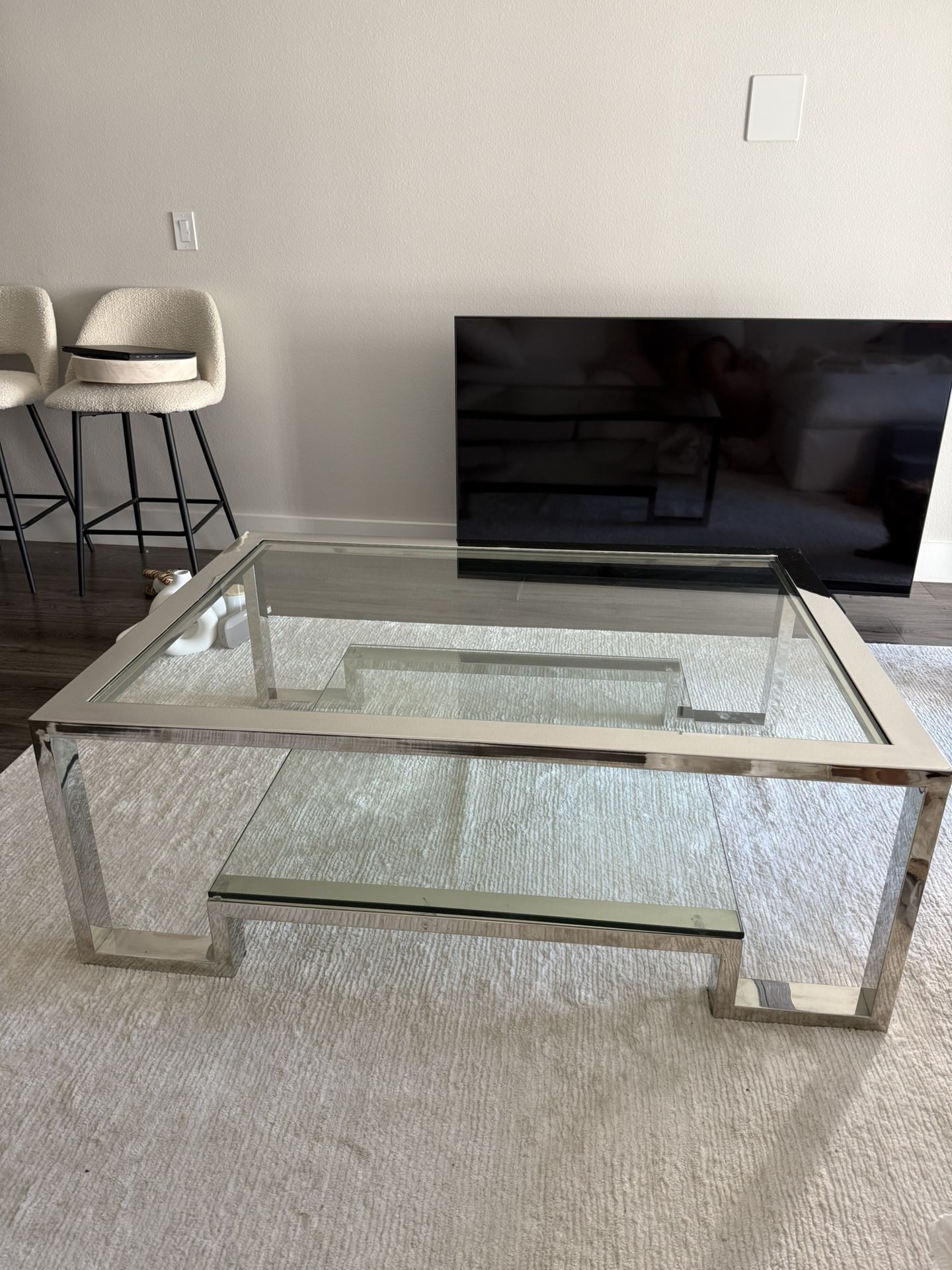 Z Gallerie Chrome/ Glass Coffee Table 