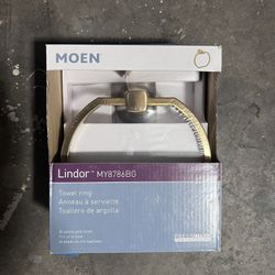 Moen Lindor Brushed Gold Wall Mount Single Towel Ring