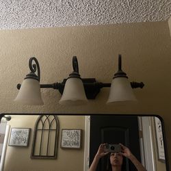 Vanity Mirror And Light Fixture
