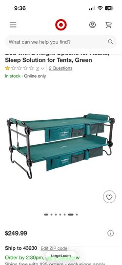 Disc-o-bed xl camping cots beds mattress bunk