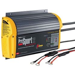 ProMariner 44012 ProSport HD Waterproof Marine Battery Charger, 12/24 Volt, 12 Amp, 2 Battery Banks.