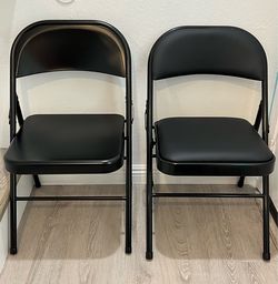 Folding Black Metal Chairs