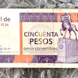 50 Pesos Convertibles 2007 Banco Central De Cuba Circulado
