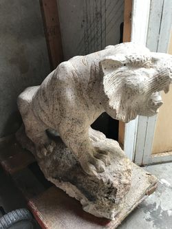 full Size Granite Tiger Decor Statue