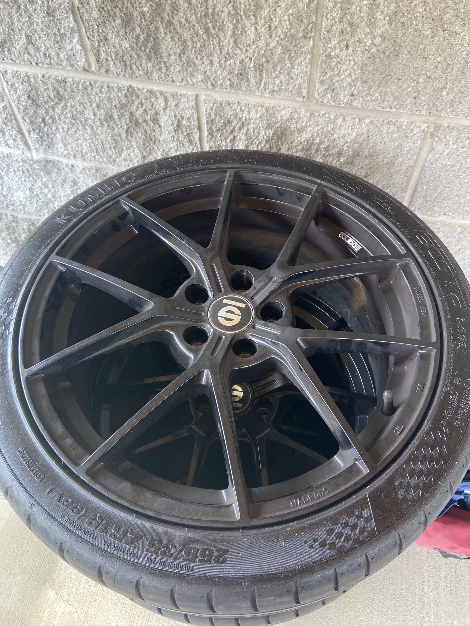 Sparco Podio 19”x8.5 Black Rims With Tires
