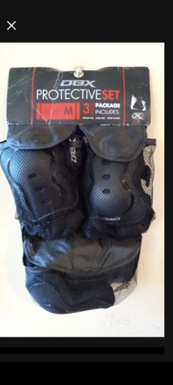 🔥ONLY $20!! NEW NEVER USED MED BLK ADULT DBX SKATEBOARD/BMX PADS FULL SET