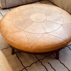 Italian Leather ottoman 