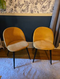 Set of 2 Yellow Accent Chairs