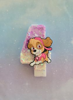 Paw patrol skye number birthday candles