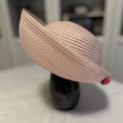 Vintage Women’s Pink Straw Pillbox Hat